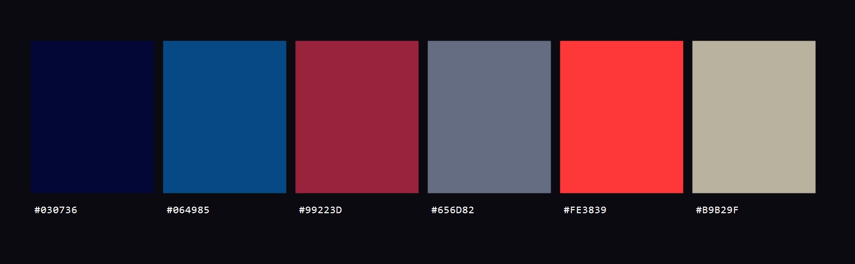 Aqua Pop colour palette