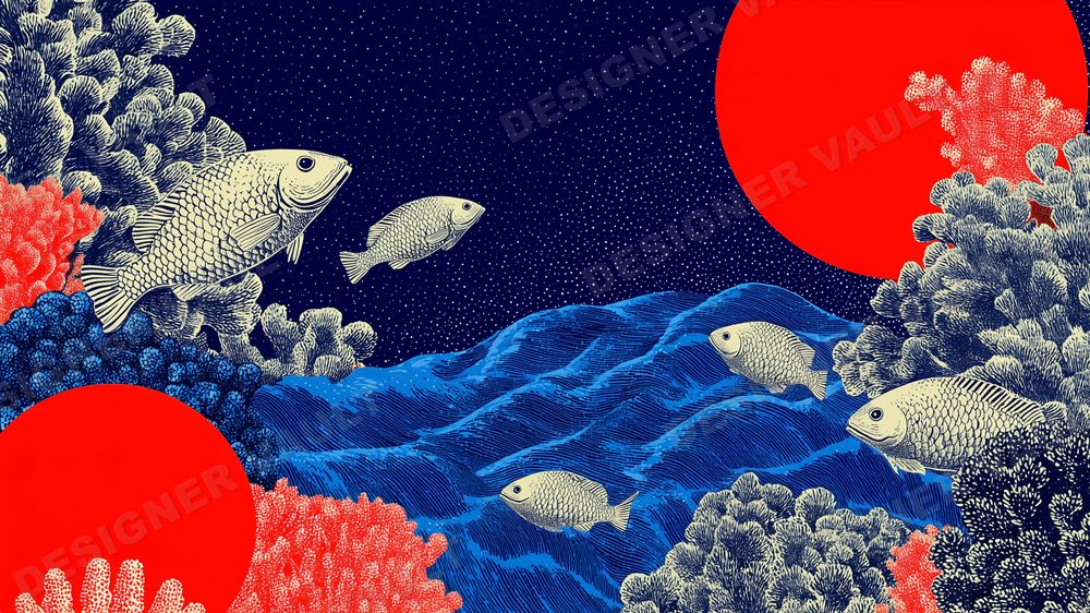 Aqua Pop 4K background, Bold 2D pop-graphic shapes, design 6 of 7