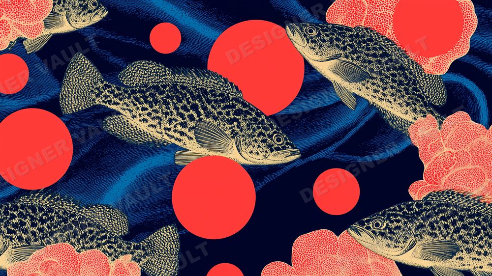 Aqua Pop 4K background, Bold 2D pop-graphic shapes, design 7 of 7