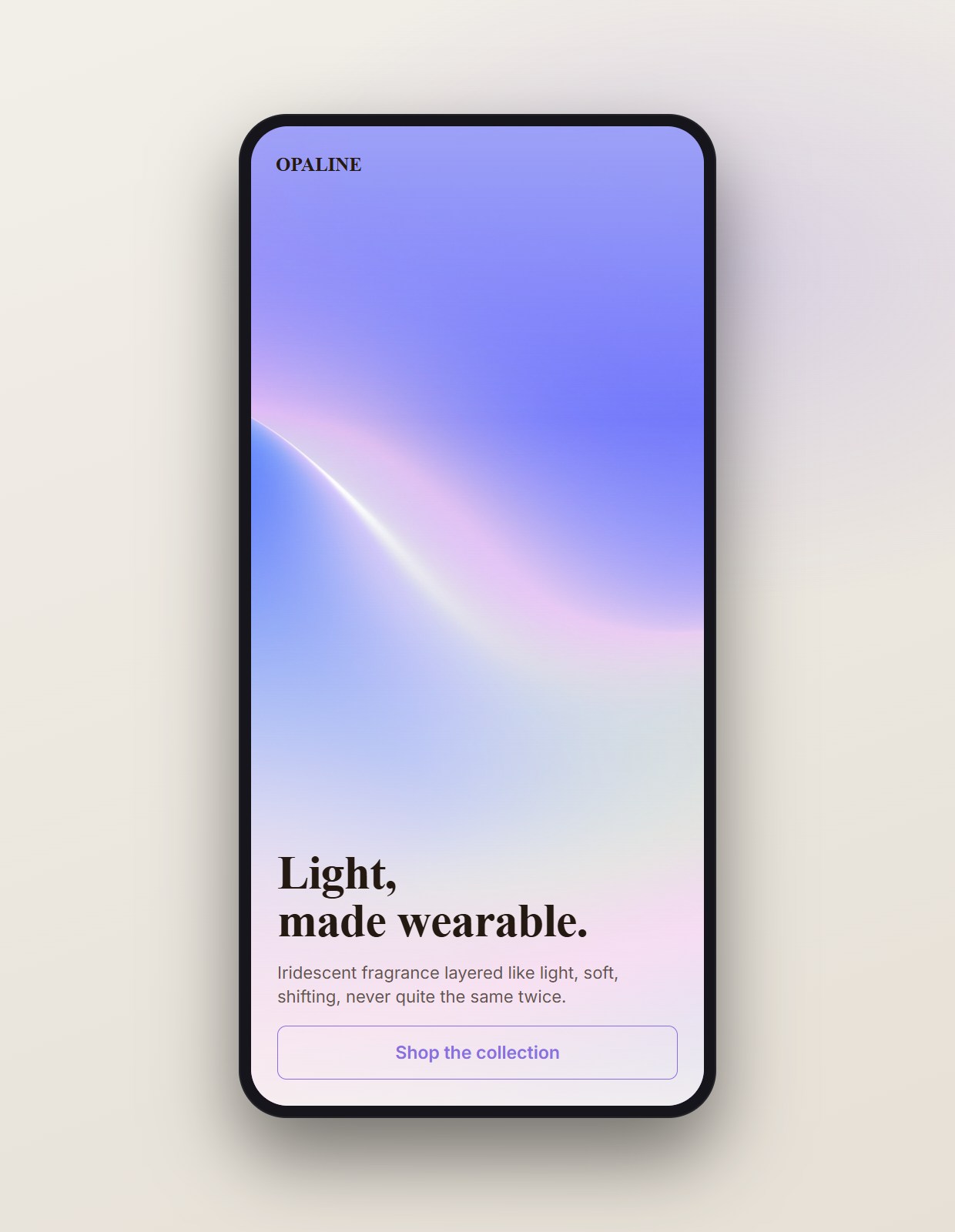 Aurora Silk shown on a phone
