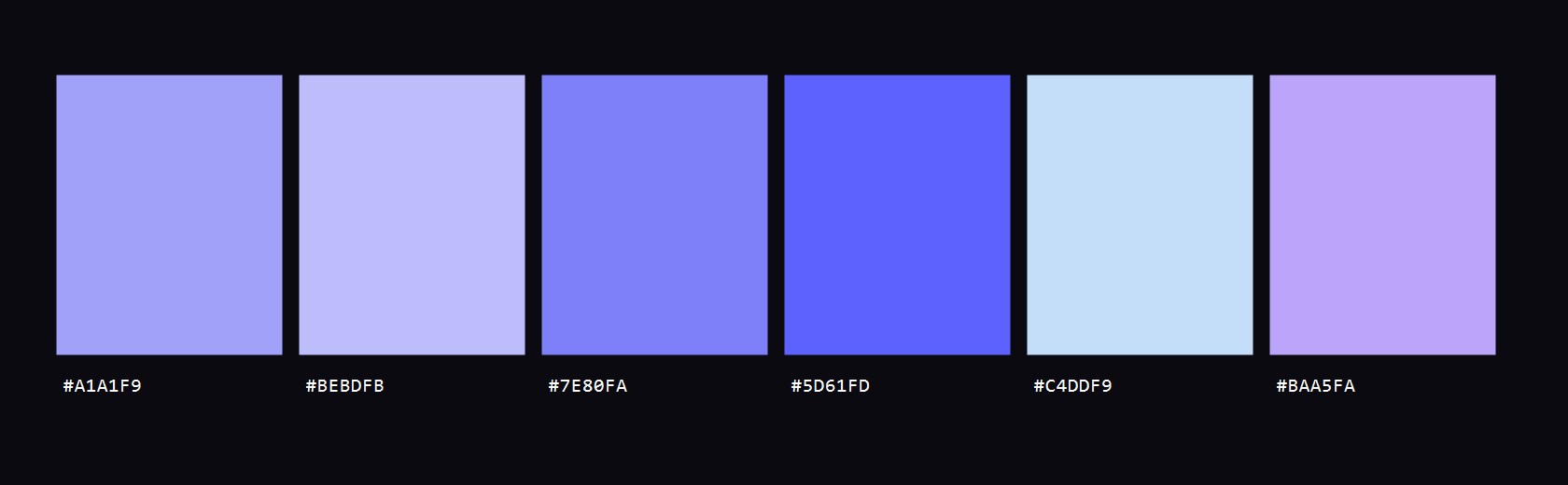 Aurora Silk colour palette
