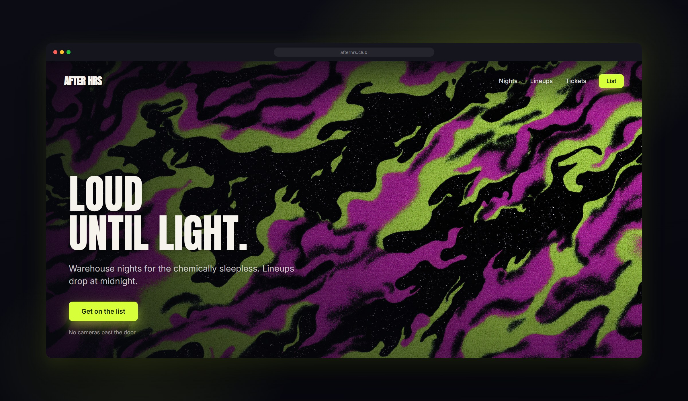 Blacklight shown as a website background