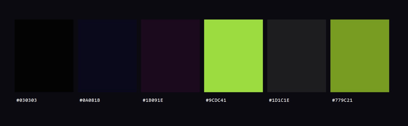 Blacklight colour palette