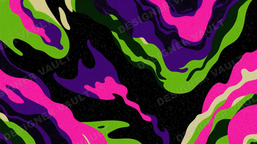 Blacklight 4K background, UV acid marbling, design 7 of 9