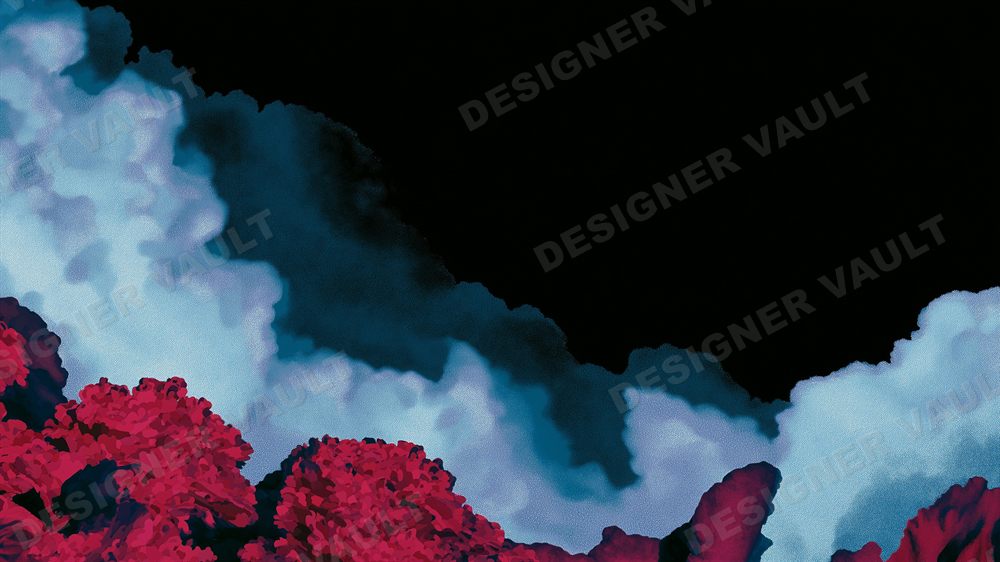 Cloudbank 4K background, Soft chalk pastel clouds, design 7 of 7