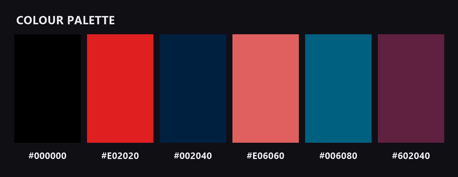Crimson Drift colour palette