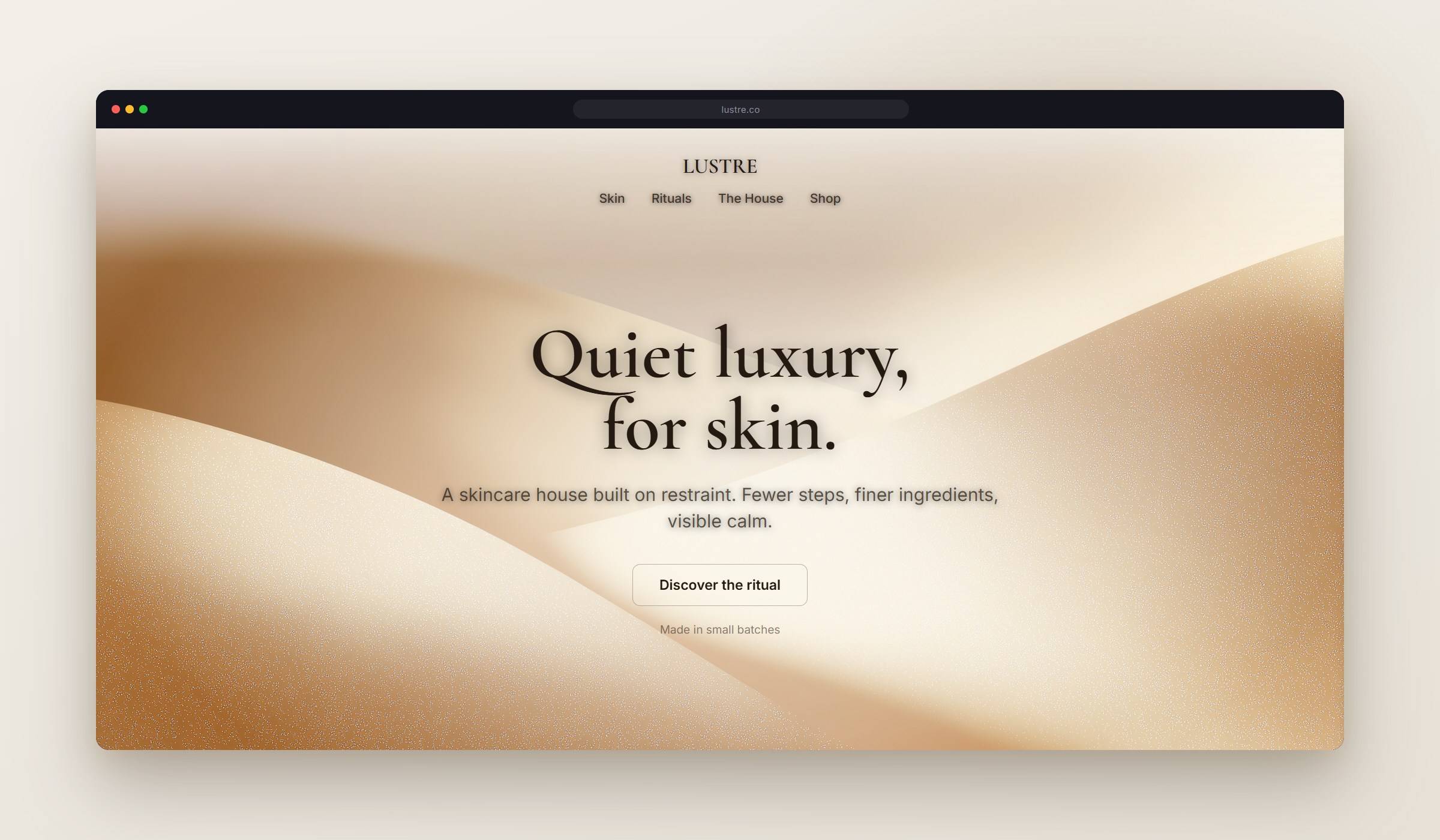 Dune Silk shown as a website background