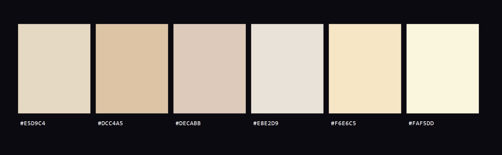 Dune Silk colour palette