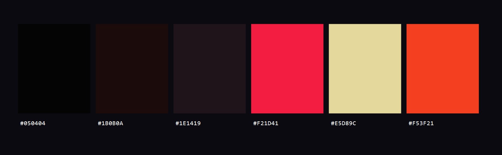 Ember colour palette