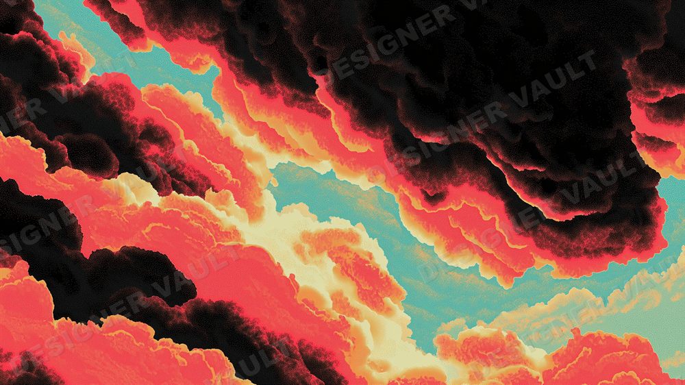 Ember 4K background, Red & black ink storms, design 3 of 6