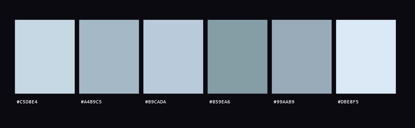 Frost Silk colour palette