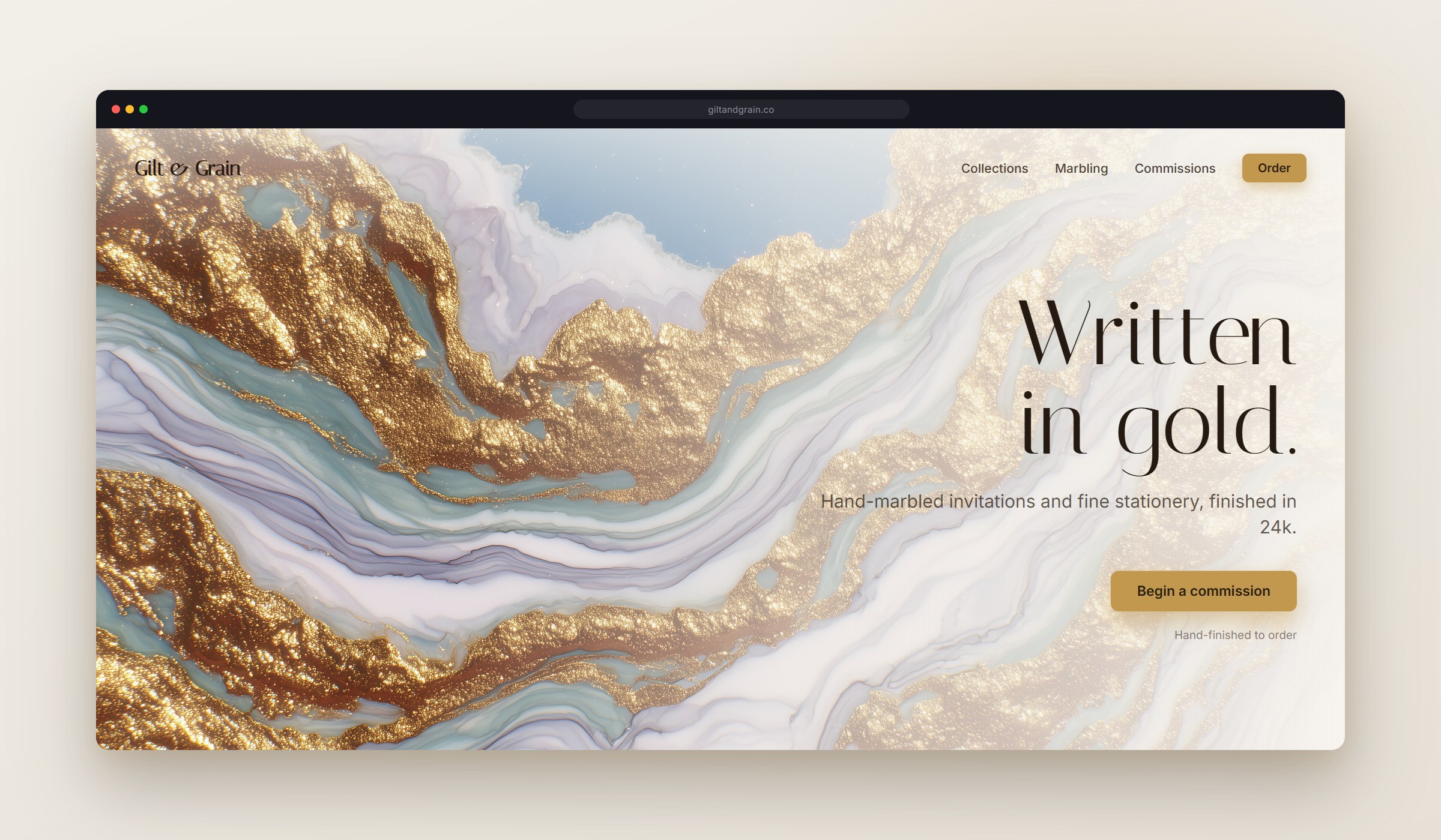 Gold Ink background in use