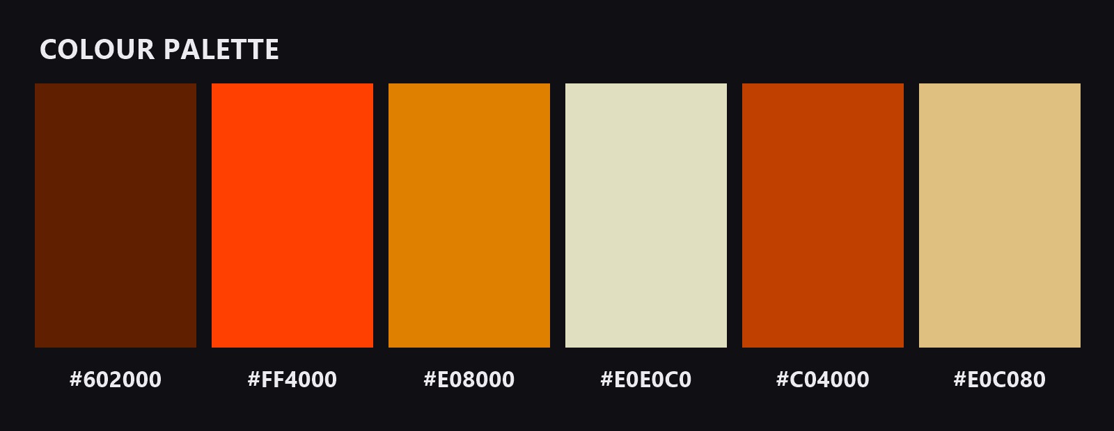 Groovy 70s colour palette