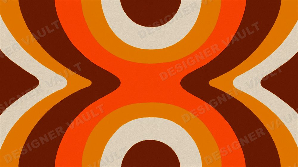 Groovy 70s 4K background, Warm retro curves, design 1 of 5