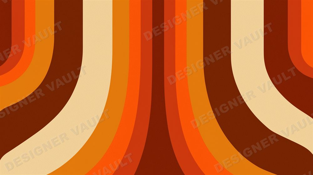 Groovy 70s 4K background, Warm retro curves, design 3 of 5