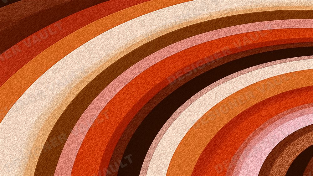Groovy 70s 4K background, Warm retro curves, design 4 of 5