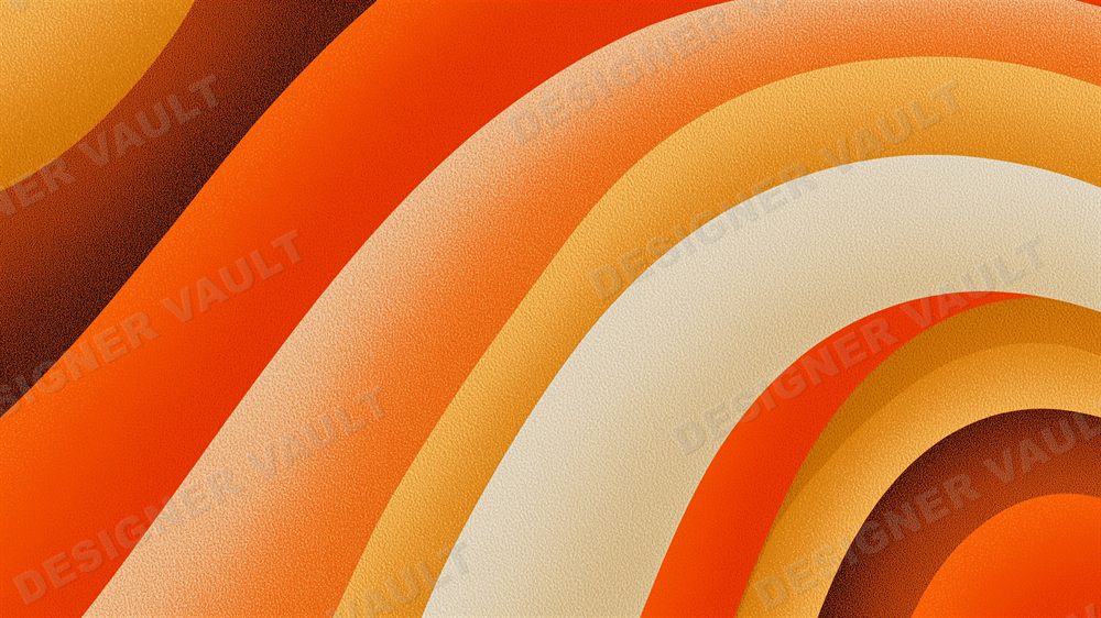 Groovy 70s 4K background, Warm retro curves, design 5 of 5