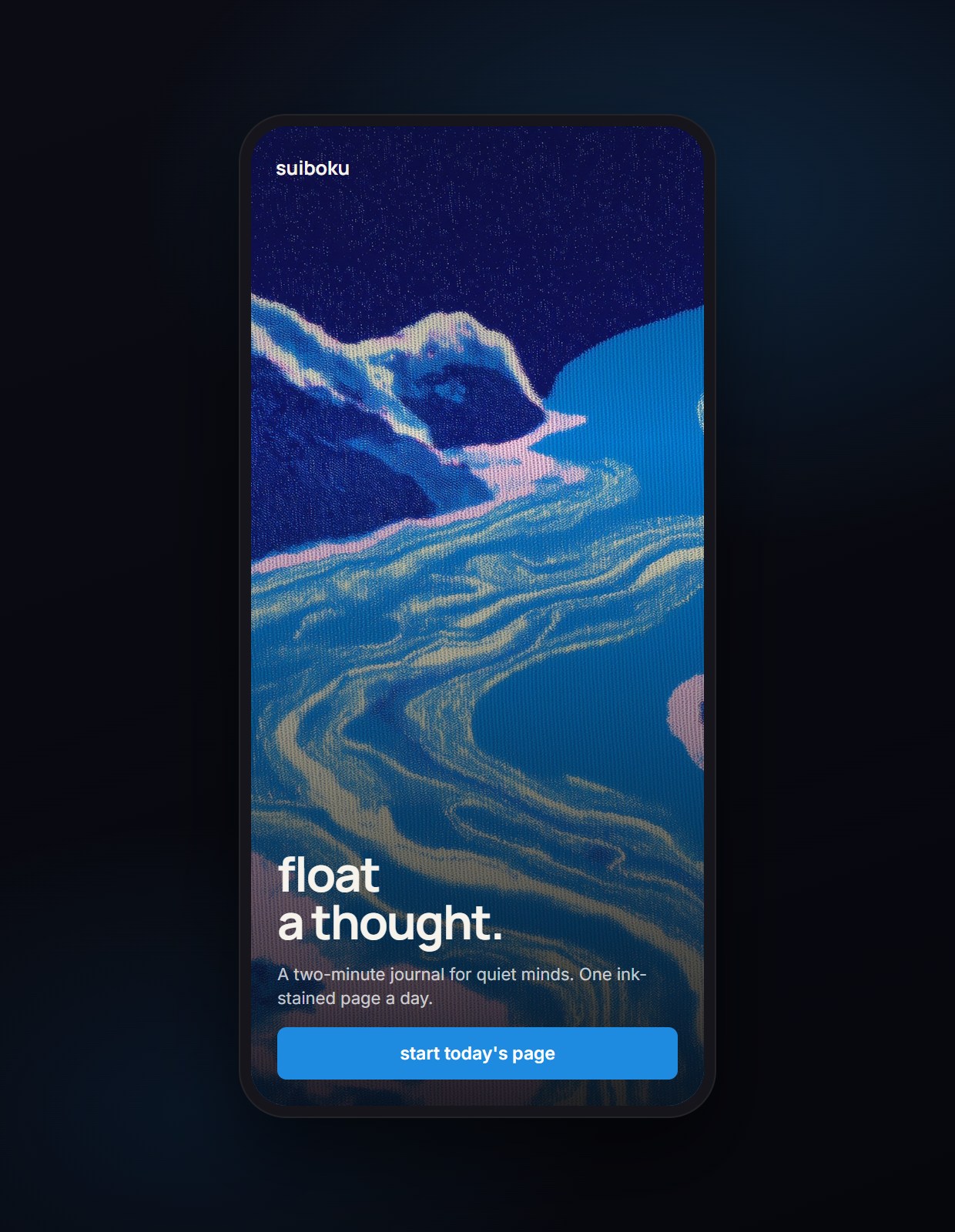 Indigo Suminagashi on mobile
