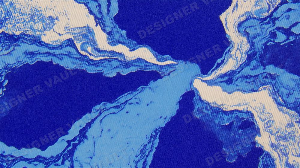 Indigo Suminagashi 4K background, Japanese indigo marbling, design 5 of 6