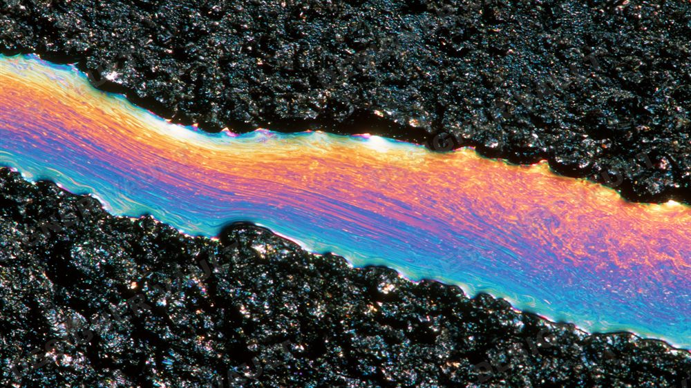 Iridium 4K background, Iridescent oil-sheen on steel, design 3 of 6