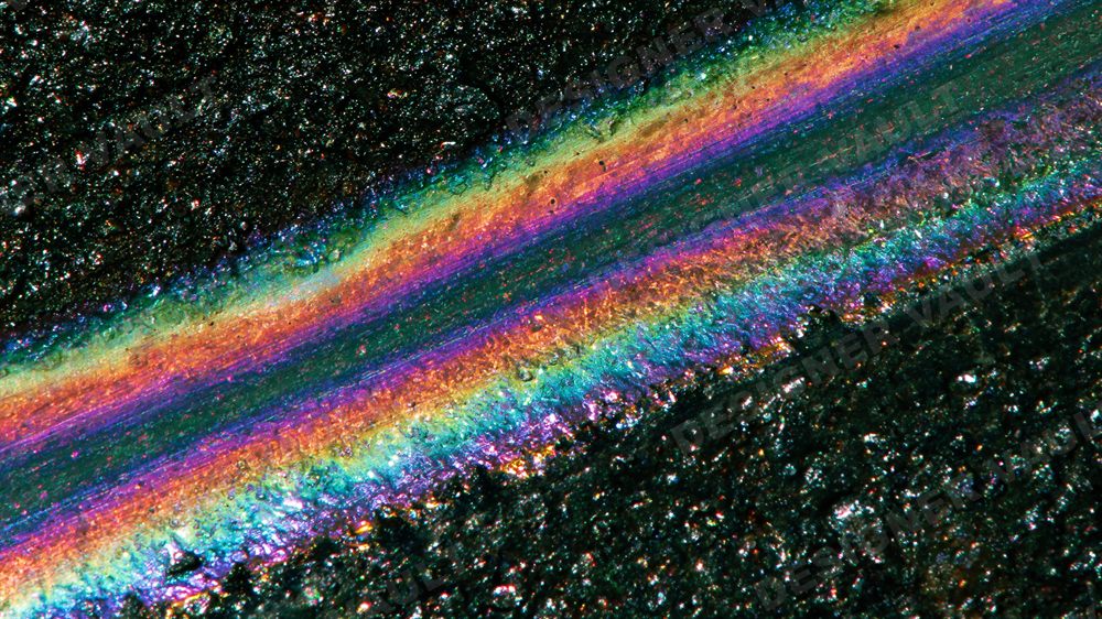 Iridium 4K background, Iridescent oil-sheen on steel, design 6 of 6