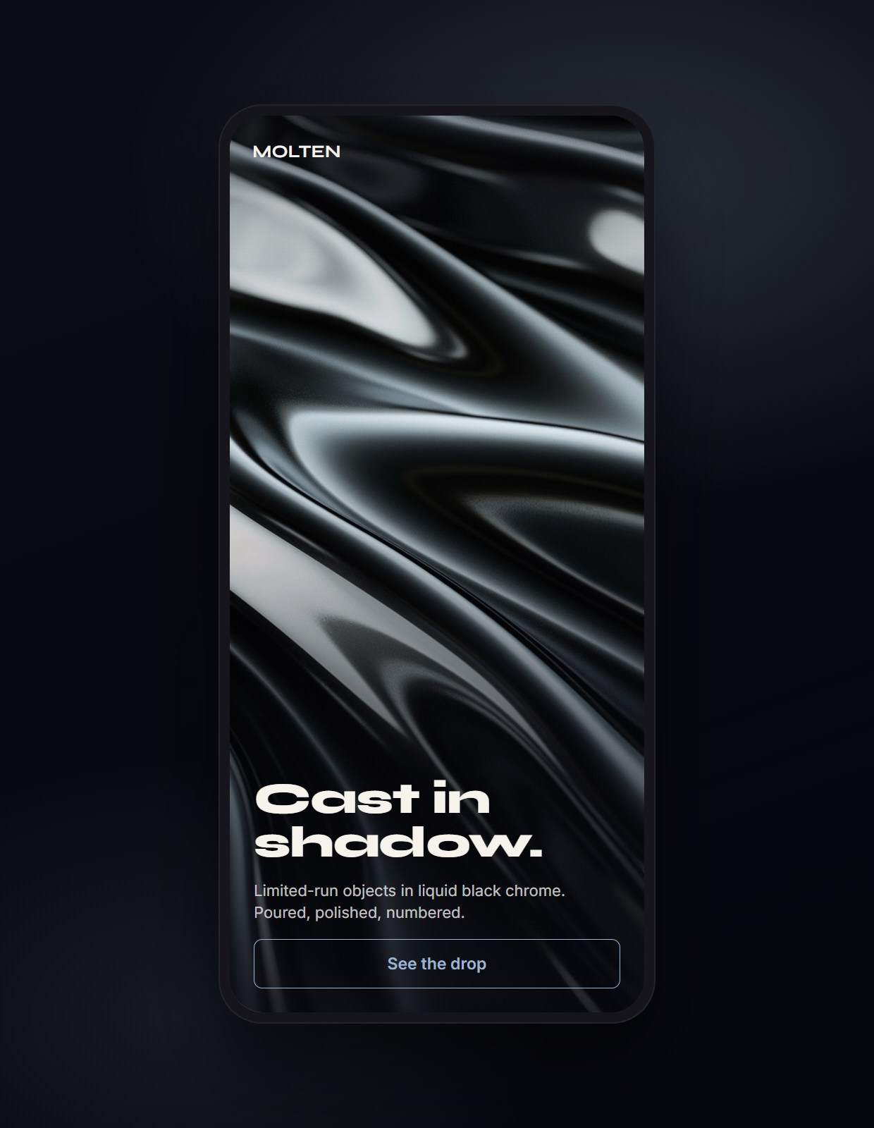 Liquid Chrome II shown on a phone
