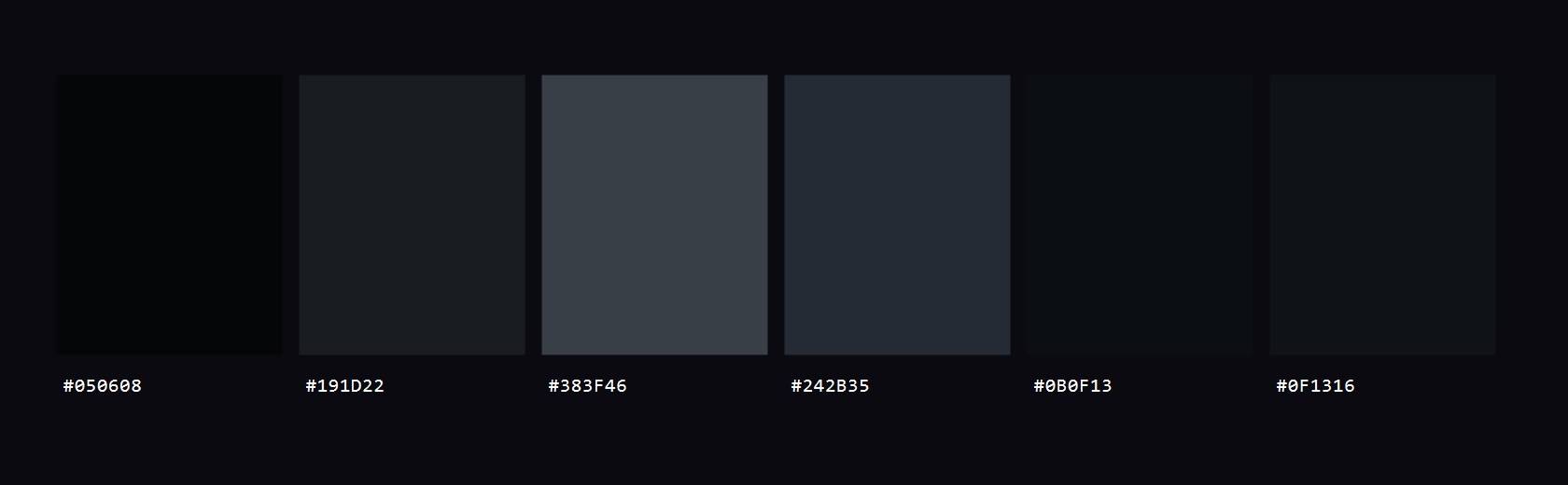 Liquid Chrome II colour palette
