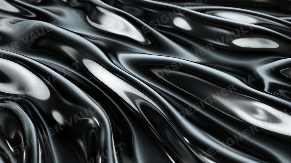 Liquid Chrome II 4K background, Molten black liquid chrome, design 1 of 7