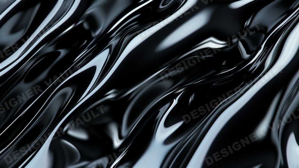 Liquid Chrome II 4K background, Molten black liquid chrome, design 5 of 7