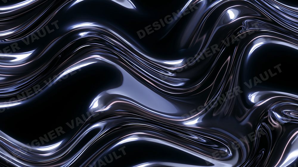 Liquid Chrome II 4K background, Molten black liquid chrome, design 6 of 7