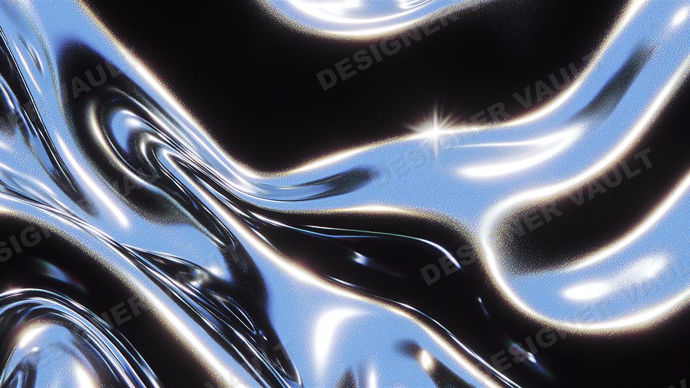 Liquid Chrome 4K background, Molten chrome Y2K, design 1 of 5