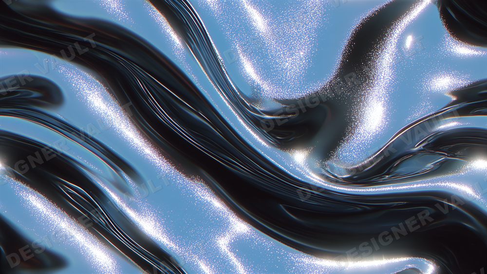 Liquid Chrome 4K background, Molten chrome Y2K, design 2 of 5