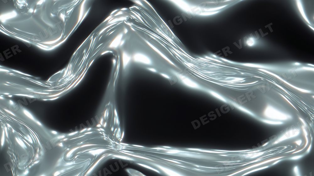 Liquid Chrome 4K background, Molten chrome Y2K, design 5 of 5