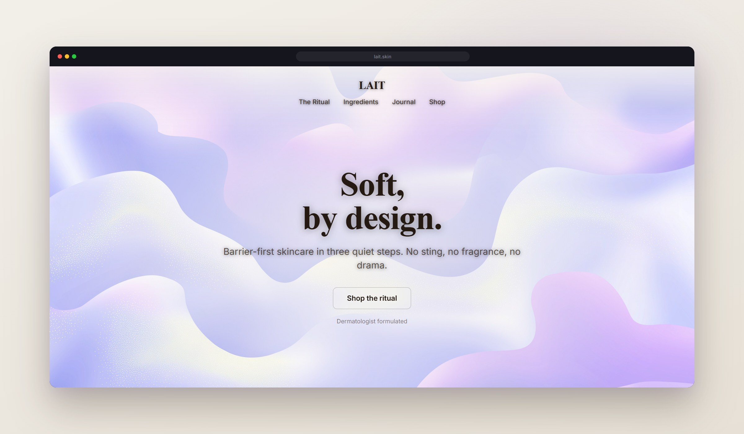 Macaron shown as a website background
