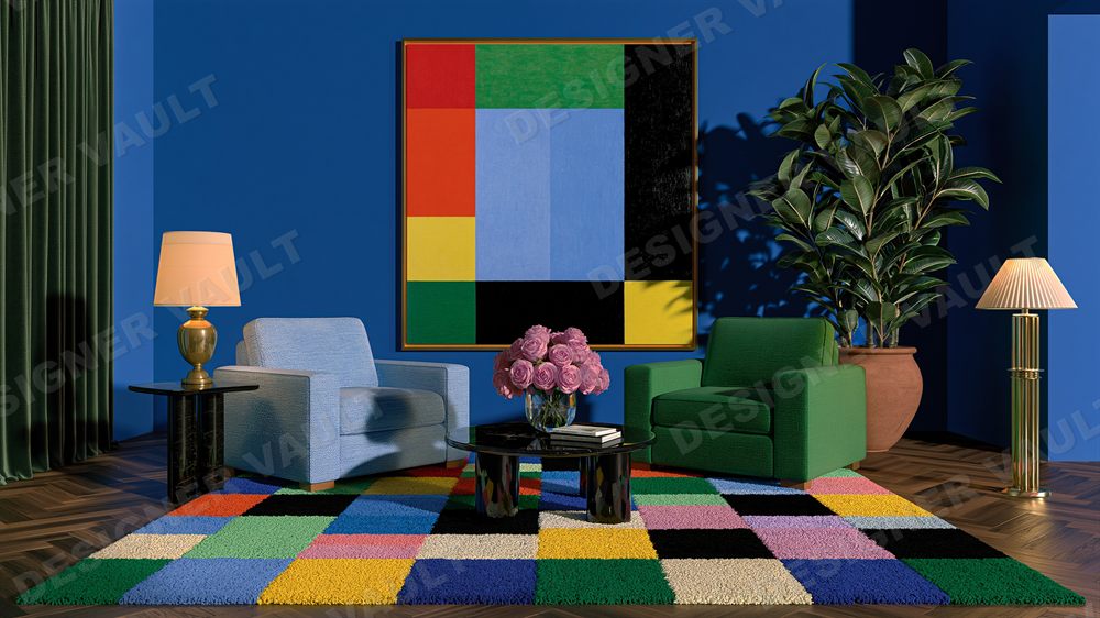 Maison 4K background, Illustrated colour interiors, design 5 of 5