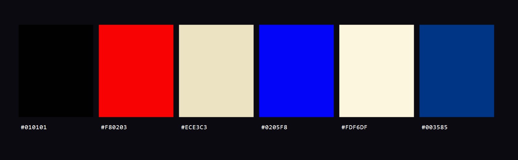 Manifesto colour palette