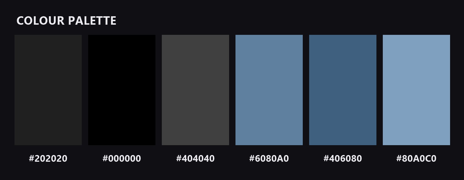 Marble Noir colour palette