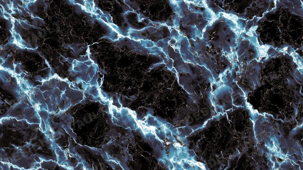 Marble Noir 4K background, Black marble veined with blue & gold, design 1 of 8