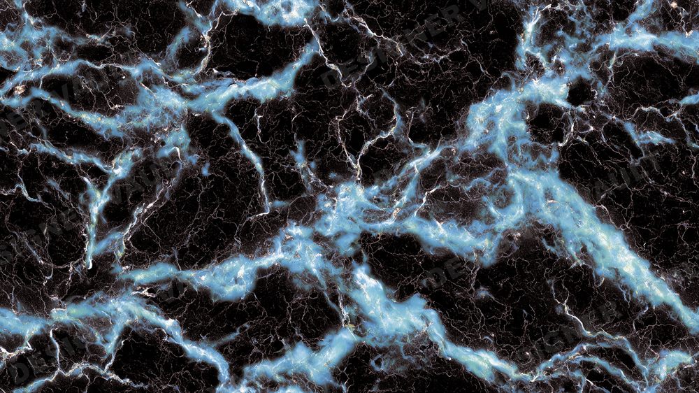 Marble Noir 4K background, Black marble veined with blue & gold, design 5 of 8