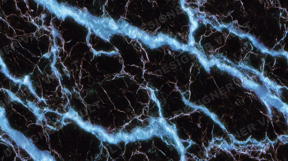 Marble Noir 4K background, Black marble veined with blue & gold, design 8 of 8