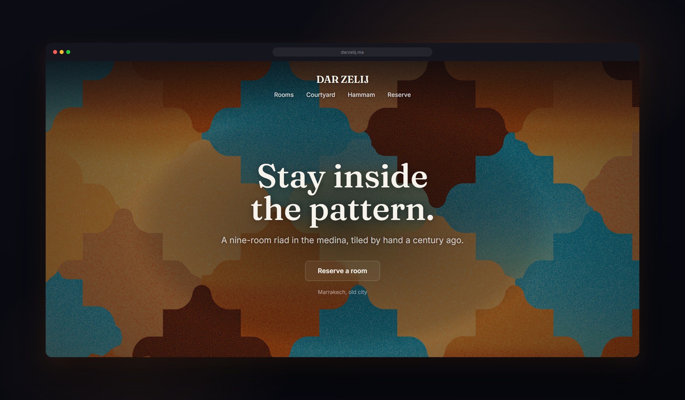 Medina shown as a website background