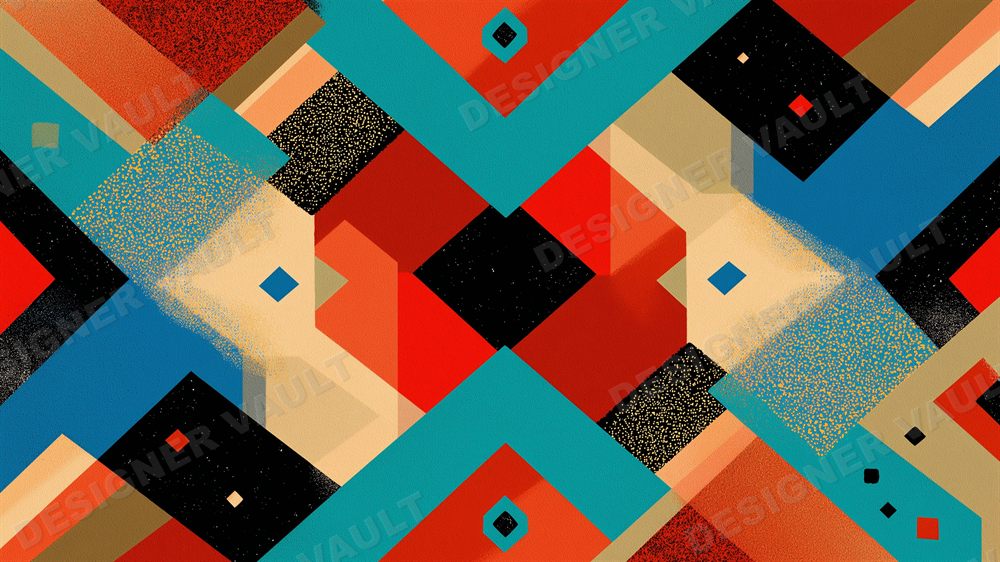 Medina 4K background, Terracotta & teal mosaics, design 3 of 9