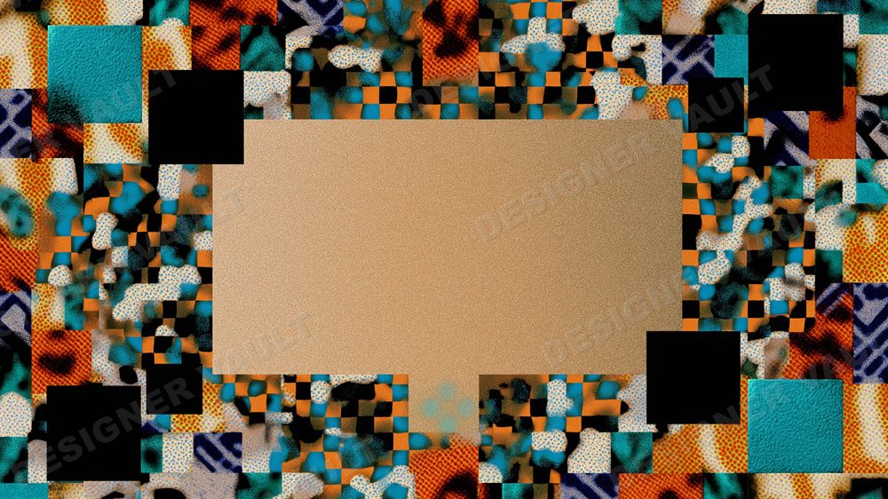 Medina 4K background, Terracotta & teal mosaics, design 4 of 9