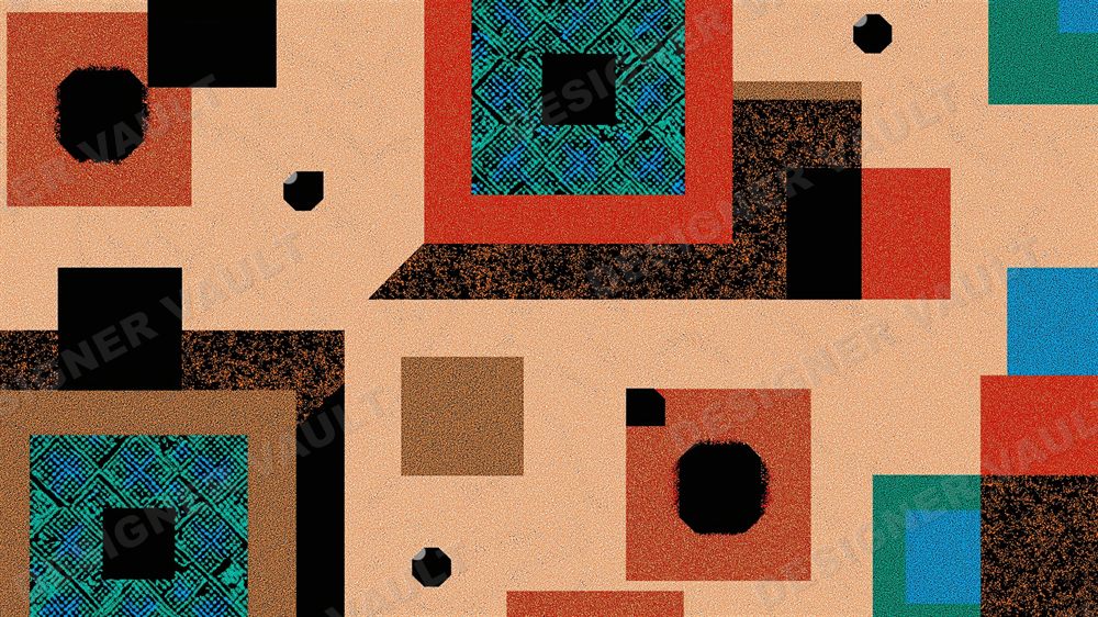 Medina 4K background, Terracotta & teal mosaics, design 5 of 9