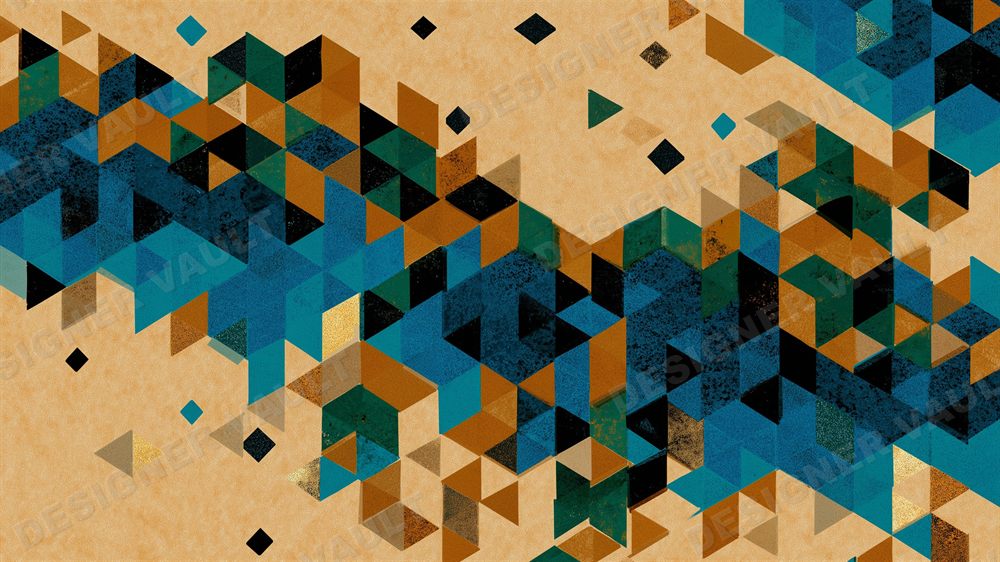 Medina 4K background, Terracotta & teal mosaics, design 8 of 9
