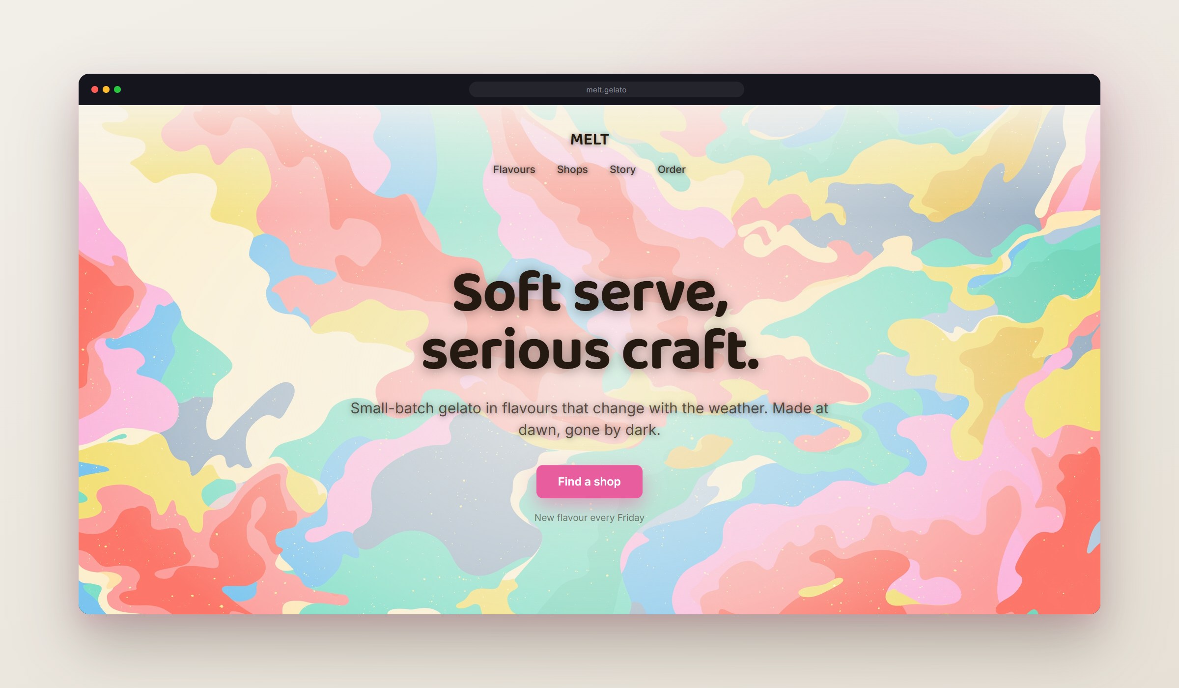 Mirage shown as a website background