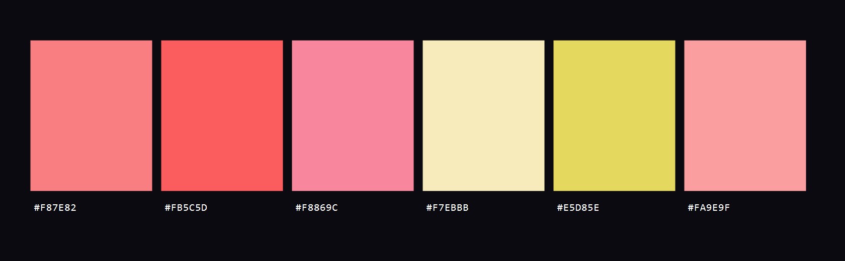 Mirage colour palette