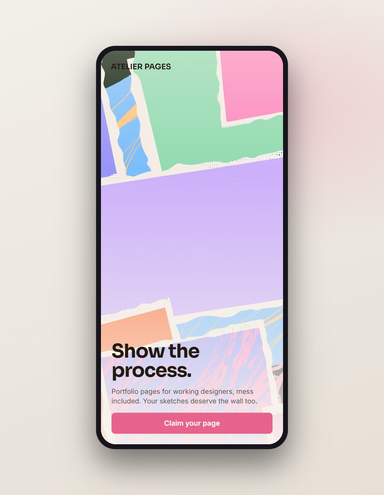 Moodboard shown on a phone