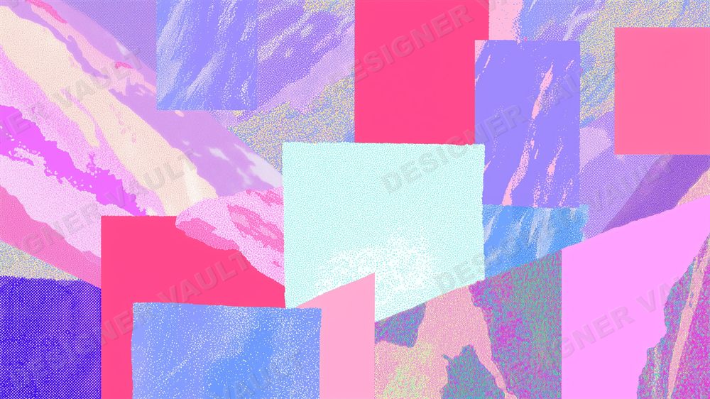 Moodboard 4K background, Pastel paper patchwork, design 6 of 8
