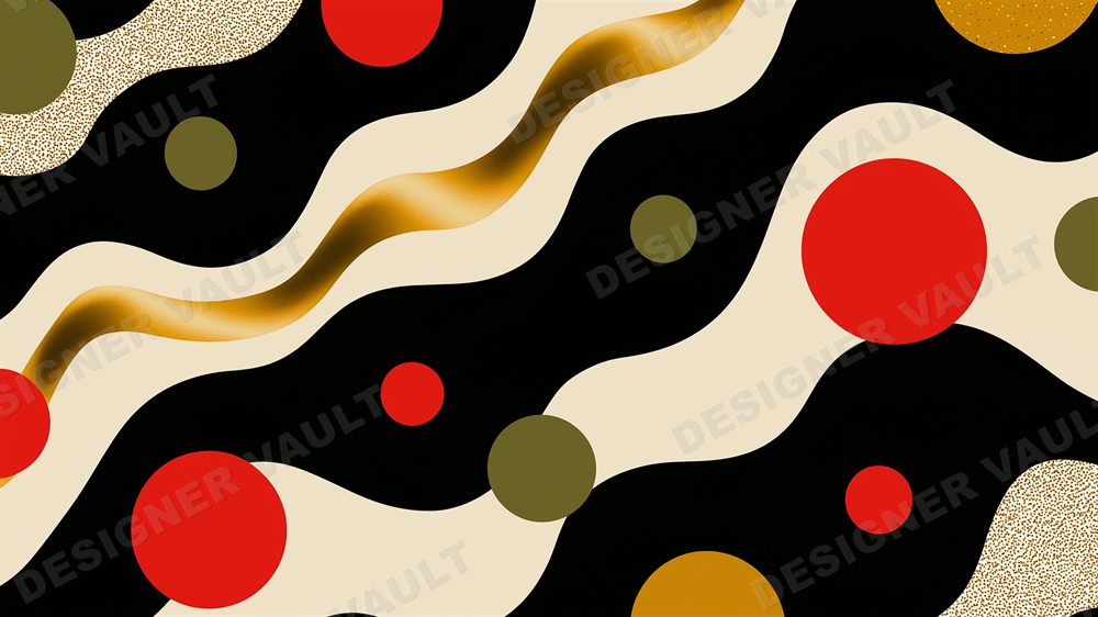 Moulin 4K background, Art nouveau red & gold, design 3 of 8